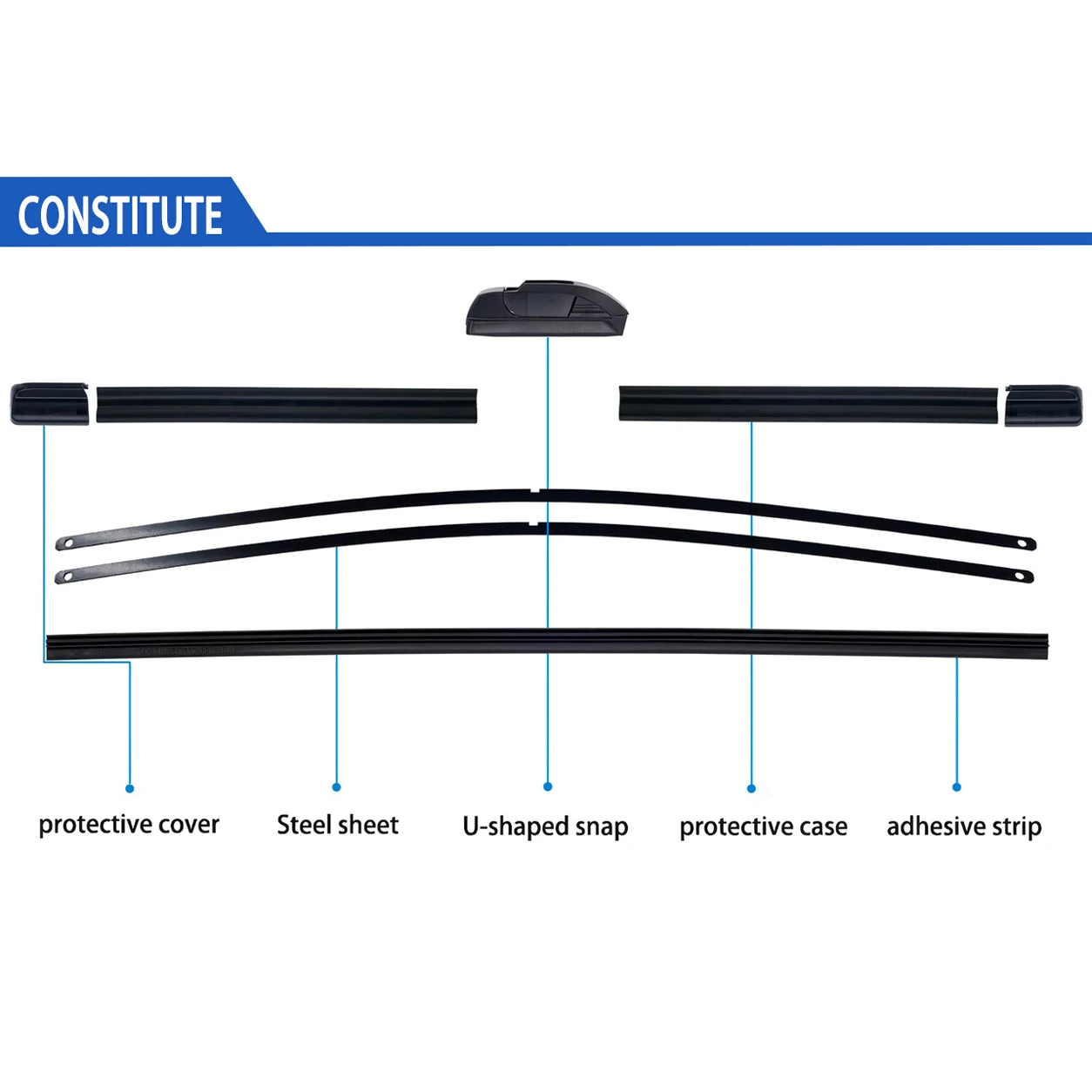 2Pcs Front Windshield Wiper Blades Kit 24