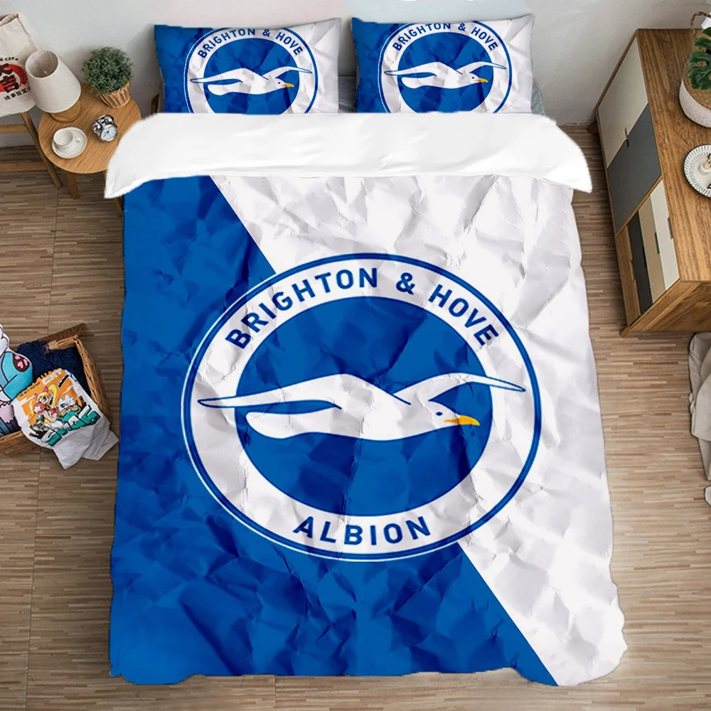 Brighton-Hove-Albions Duvet Cover Pillowcase Bedding Set For Adult Boy Girl Bedroom Decoration Children Gift Large US EU AU Size