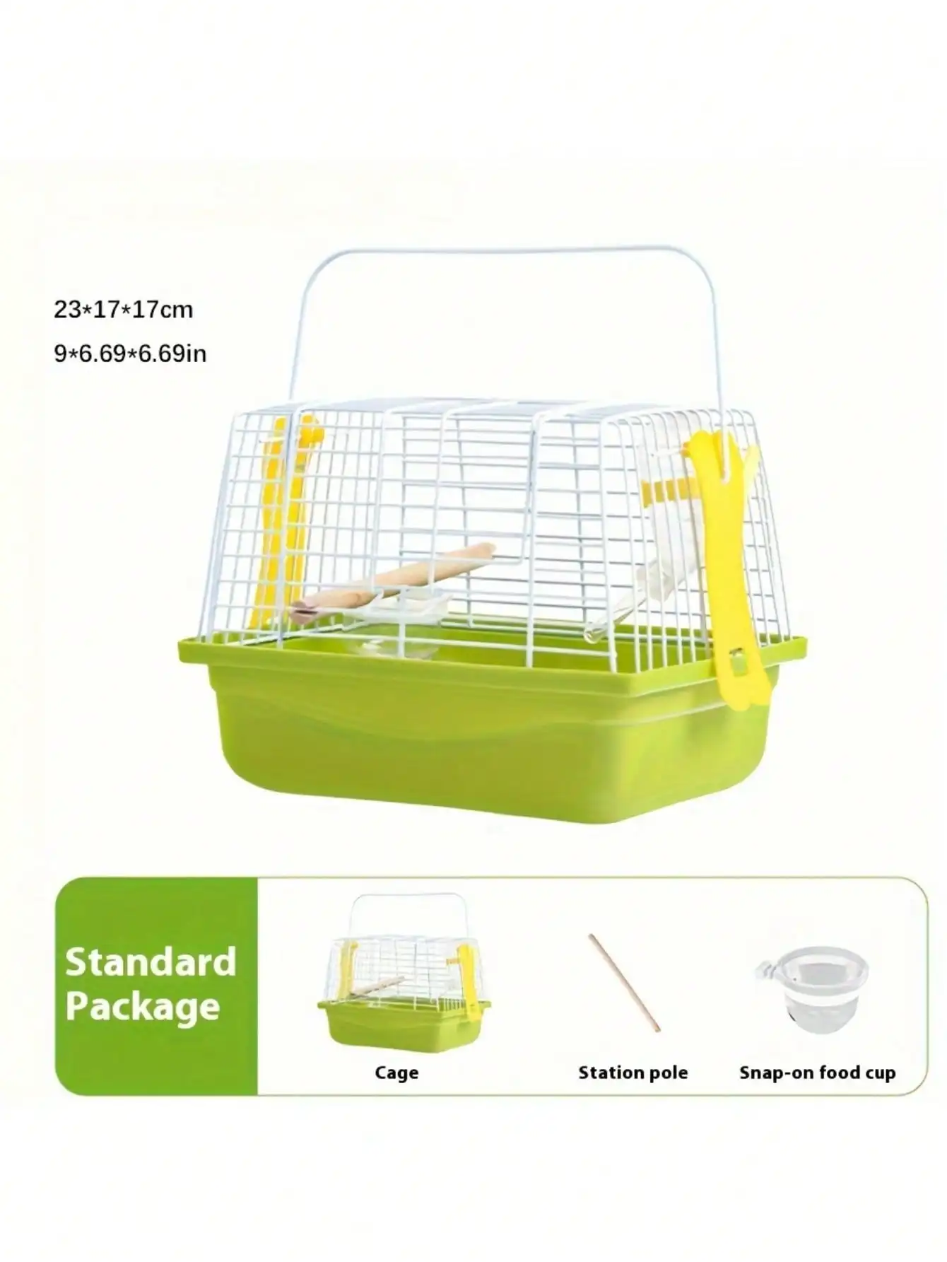 Birdcage For Parrots, With Handle( White Trace On Plastic Base Is Normal And Does Not Affect Appearance Or Use)