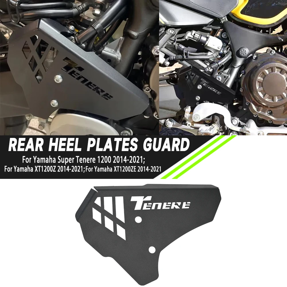 Motorcycle Foot Peg Footrest Rear Heel Plates Guard Protector XT1200 XT 1200 Z ZE For Yamaha XT1200Z XT1200ZE SUPER TENERE 1200