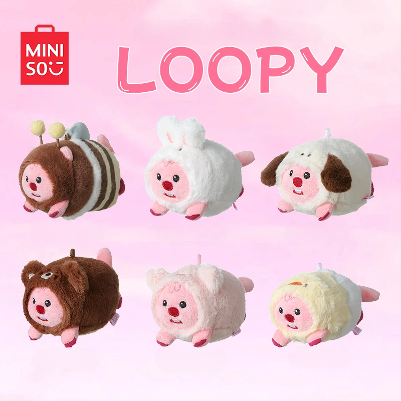 MINISO LOOPY Series of Plush Pendants Cross-dressing Little Beaver Dolls Kawaii Room Decorations Children's Toys Birthday Gifts