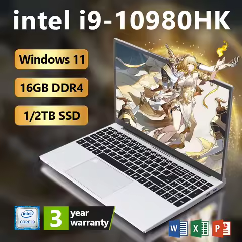 15.6 inch Portable Gaming Laptop Intel Core i9 10980HK Windows 11 Pro PC Gamer 16GB DDR4 1TB 2TB SSD Notebook Computer Laptops