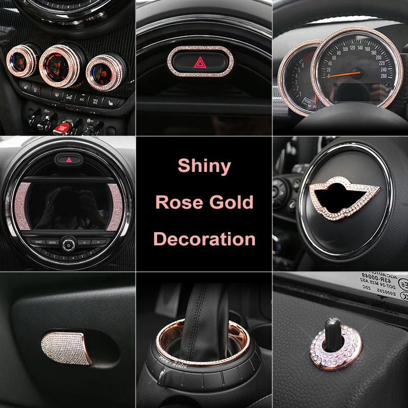 Car Interior Ring Diamond Sticker Decoration Shiny Decor Bling Accessories For Girls For M Coope r F 54 F 55 F 56 F 60 Country