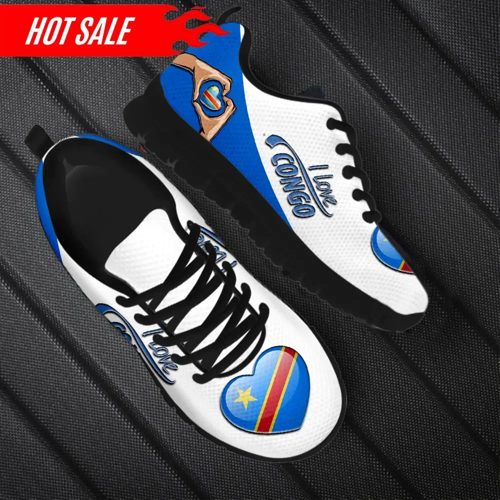 

Congo Flag Love Design Non-Slip Flat Shoes Light Women Tennis Shoes Casual Sneakers for Ladies Round Toe Zapatos Hot