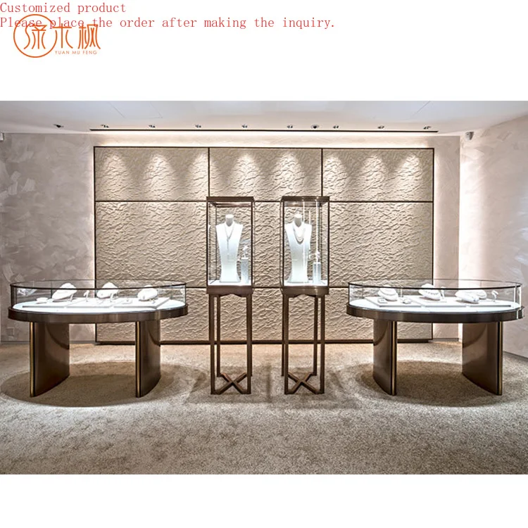 

Fashionable Elegance Jewelry Glass Display Reck Showcasing Brand Jewelry Store Furniture Professional Manufacturer