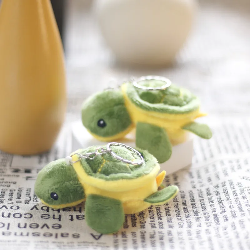 Cartoon turtle pendant plush toy doll cute cute mini doll doll bag pendant Keychain gifts for boys and girls.