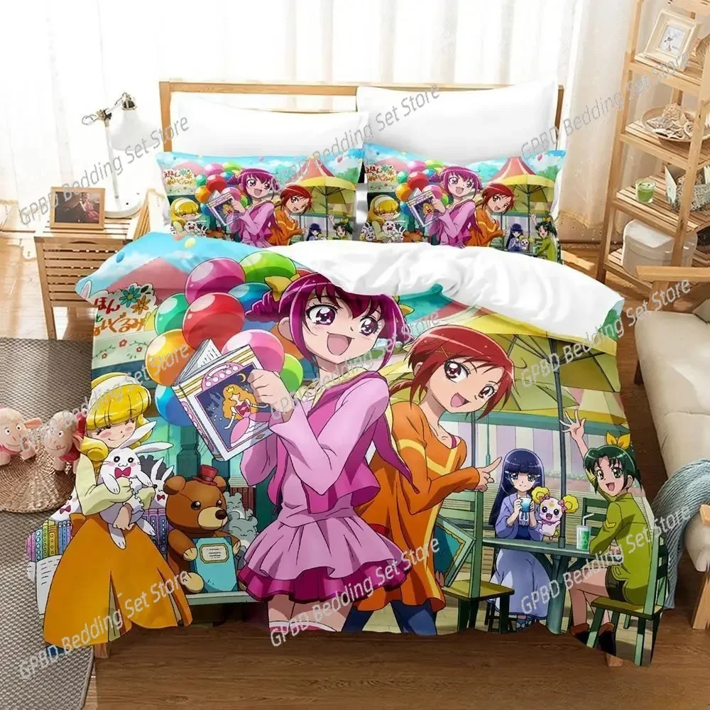 Smile PreCure! 3D Bedding Set Duvet Cover Pillowcases Single Twin Full Queen King Size Home Decor Quilt Boys Gift