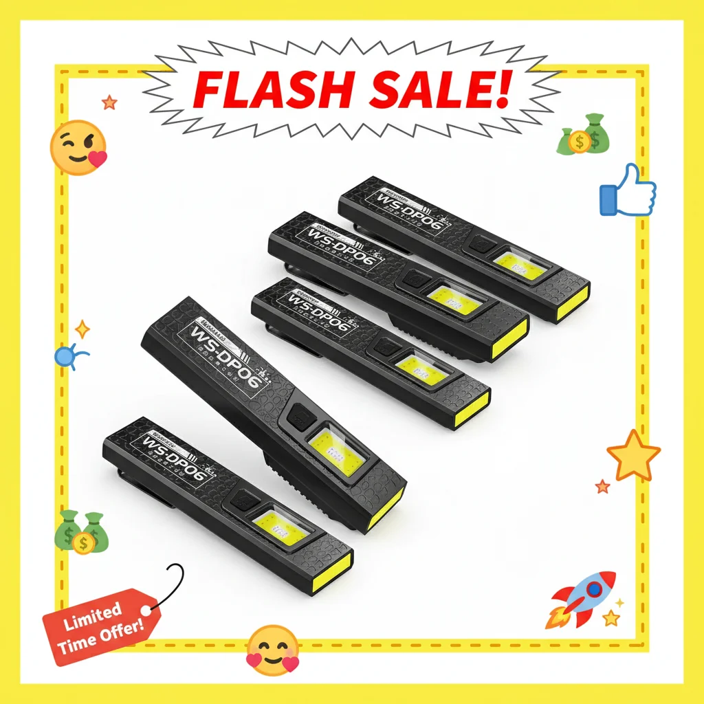 1/3/5Pcs LED COB Flashlight Type C Rechargeable Portable Mini Torch Pocket Lantern Flood Work Light With Magnet For Emergency