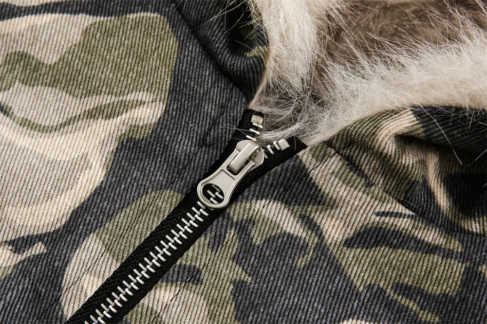 Herren Camo Blumenmuster Kunstfell Kapuzen-Bomberjacke Winter Dicke Fleece-Gefütterte Kurze Gefütterte Jacke Lose Y2K Streetwear Männliche Freizeit-Oberbekleidung – Detail 6