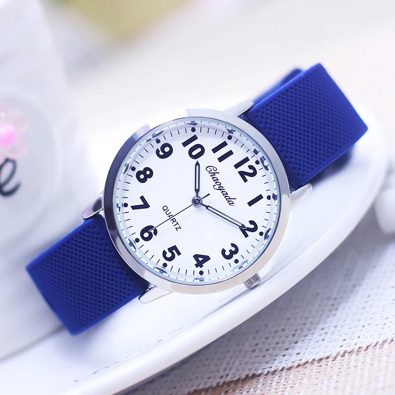 fashion brand hot sale young woman man boys girls silicone strap clear digital quartz wristwatch students exam study watches