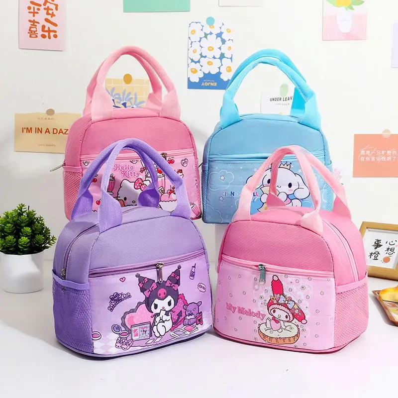 Sanrio Lunch Box Torba izolacyjna Cartoon Śliczna wodoodporna zagęszczona wielofunkcyjna torebka Bento o dużej pojemności hurtowo