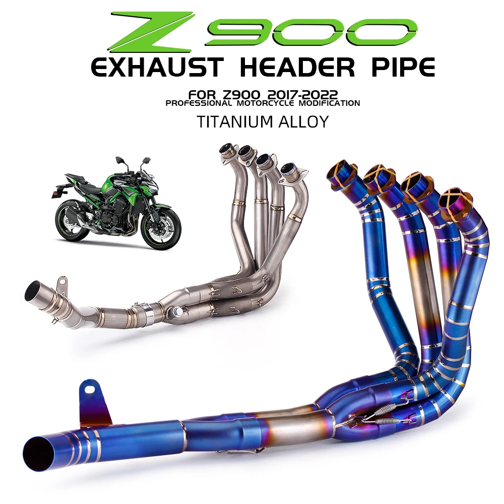 Motorcycle Exhaust System Suitable for Z900 Titanium Alloy Escape Sliding Link Pipe 2017 - 2022