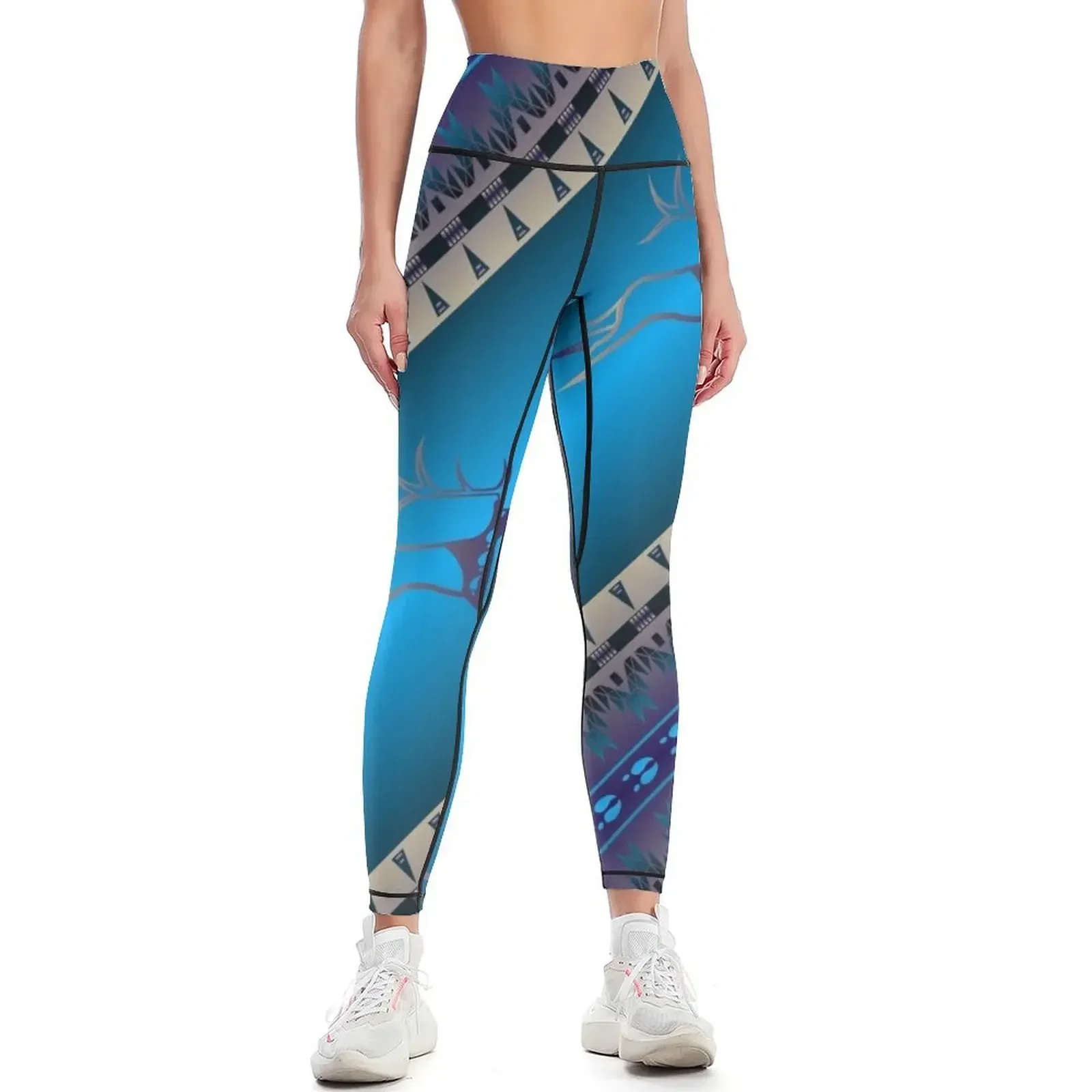 

Elk Spirit (Blue) Leggings Sports female Sports pants woman legging pants raises butt sports woman gym Womens Leggings