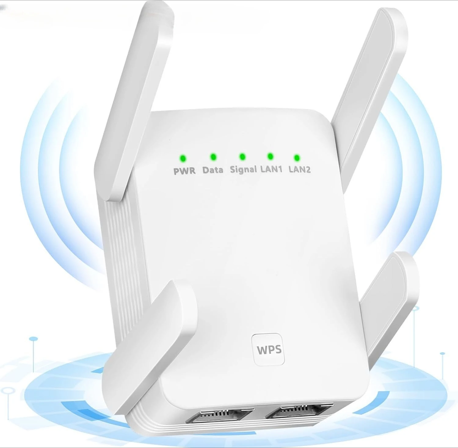 Repetidor WiFi de 1200 Mbps y 5 GHz, Extensor WiFi AC1200, Amplificador de Señal Wi-Fi de 2.4G/5GHz, Punto de Acceso de Red de Largo Alcance