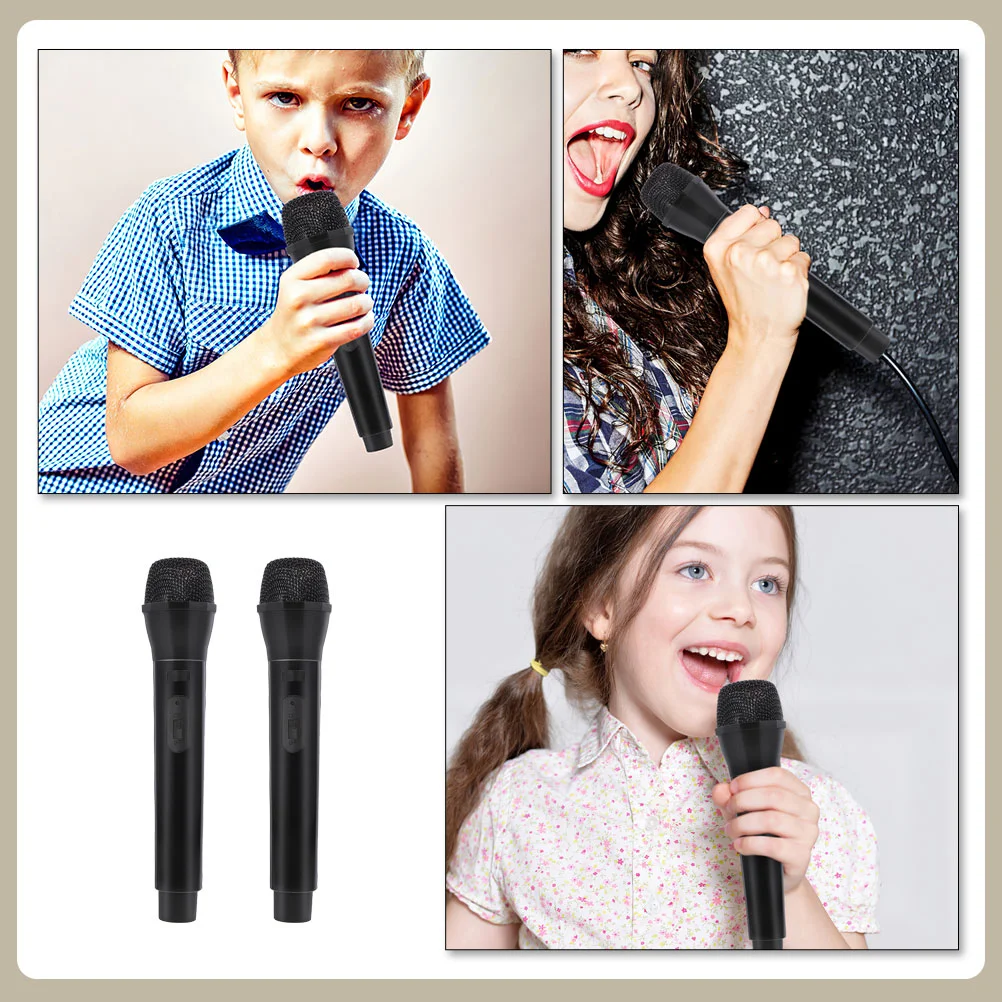 2 Pcs Toddler Toys Simulation Microphone Kid Playthings Clothing Fake Golden Kids