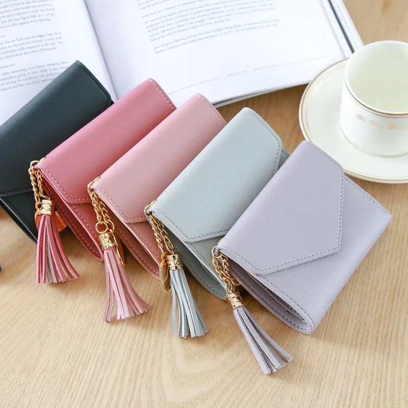 Mini Tassel Wallet Women Fashion Purse Female Short Mini Wallets Korean Students Lovely Purse Female Small Wallet For Women