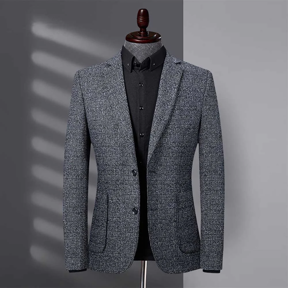 

Business New Trendy Fashion Suit Blazer Men Casual Slim Fit Jacket Korean Style Premium Office Wedding Clothing