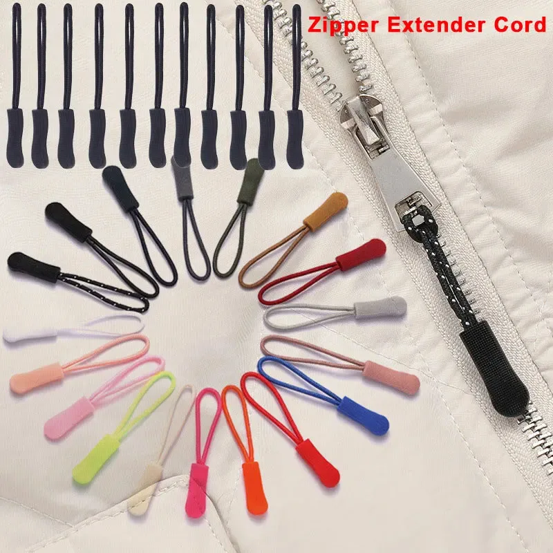

10-50Pcs Nylon Cord Zipper Pull Replacement Tab Tags Zippers Extender Cord Zipper Fixer for Clothes Backpack Bag Suitcase Jacket
