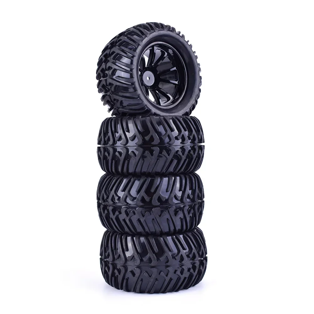 

4PCS HSP Truck Wheel Tires D128mm Rubber Tire Wheels in 12mm Hex Adapter for 1/10 94111 94188 Off-road RC Cars