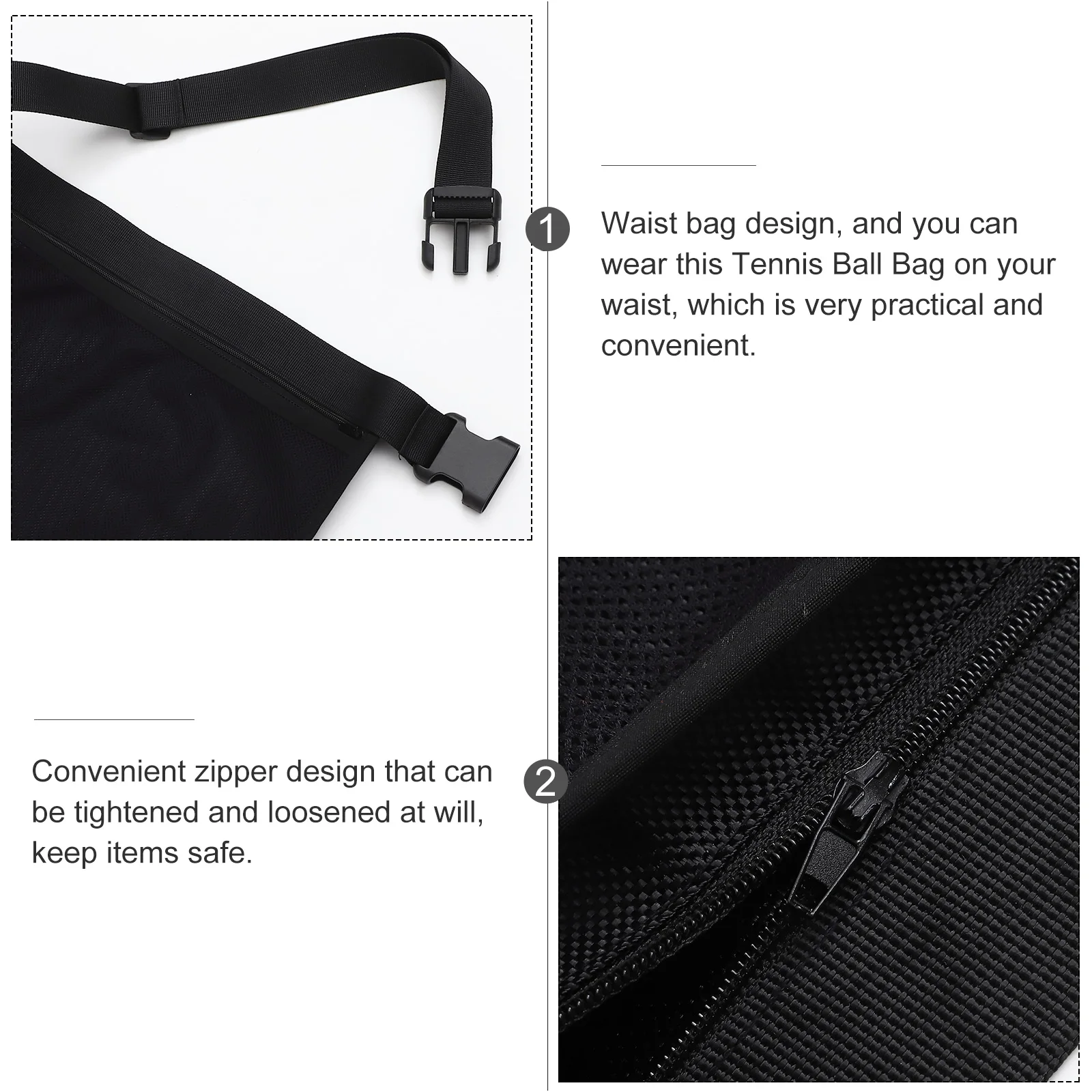 

Прочная поясная сумка для теннисных мячей, сетчатый дизайн, практичный держатель, портативная сумка для сбора мячей для спортивных тренировок, использования на открытом воздухе