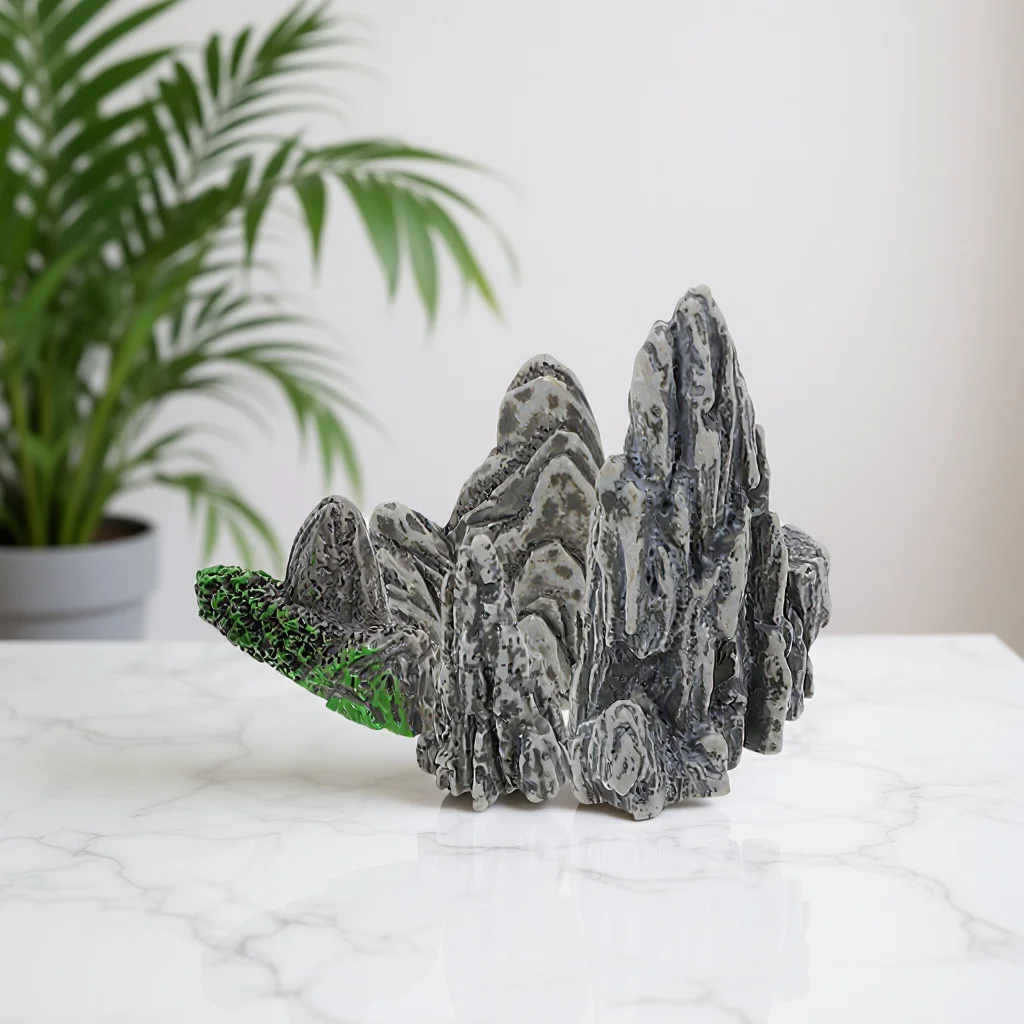 

4Pcs Miniature Rockery Bonsai Micro Landscape Decoration Fish Tank Accessory Realistic Design Landscape Mountain