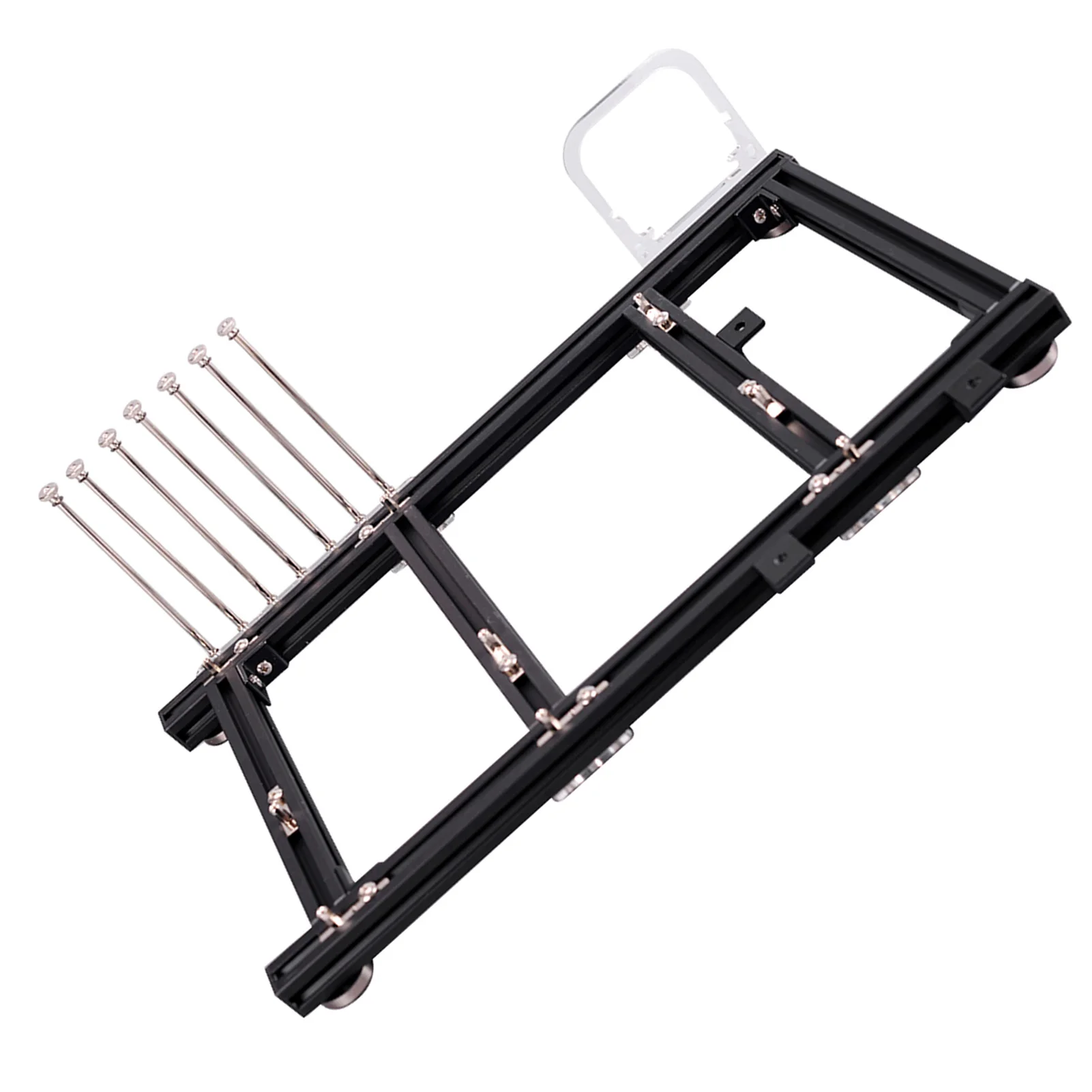 ATX-behuizing ATX-computerbehuizing DIY Open frame Aluminium ATX-computer PC-behuizing Overkloktest (zwart) Computerbehuizing