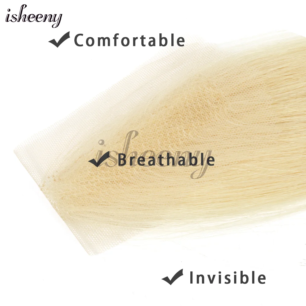 Isheeny Lace Human Hair Bangs Extensions 10inches Natural Straight Hair Sided Bangs 6 Colors Available Black Brown Blonde Hair