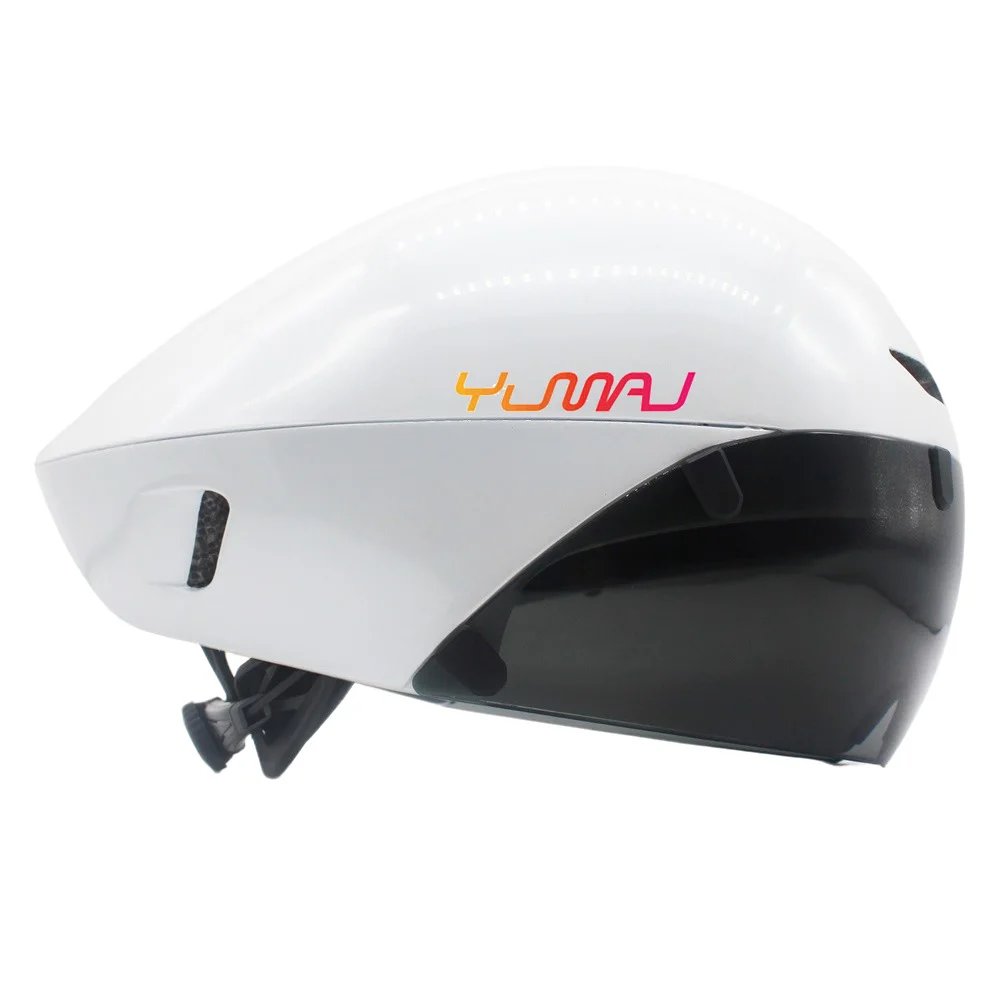 YUMAJ TT Bicycle Helmet Aerodynamic Triathlon-Specific Cycling Helmet with Panoramic Surround Magnetic Goggles YM-88