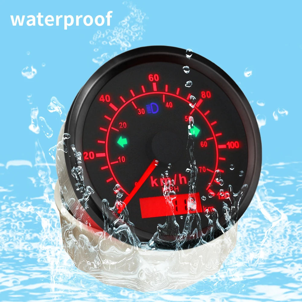 Universal 85mm New Waterproof 0-70MPH 0-120km/h GPS Speedometer With GPS Antenna With Red/Yellow Backlight for Car Boat Yacht