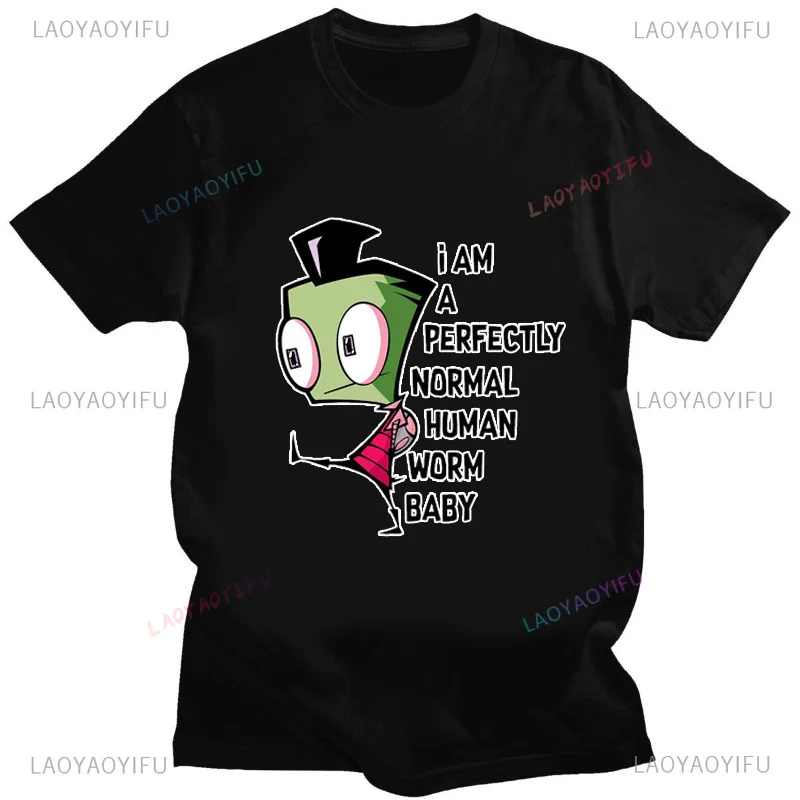 Camiseta con estampado de Zim Invader Gir para hombre, camisa Retro de algodón con imagen de Zim, ropa de calle a la moda