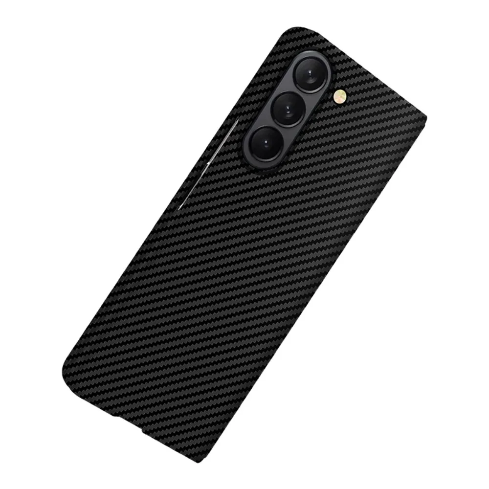 Ultra Slim Fit Carbon Fiber Texture Pattern PC Case For Samsung Galaxy Z Fold 5 Fold 4 3 Business Shockproof Phone Cover Conque