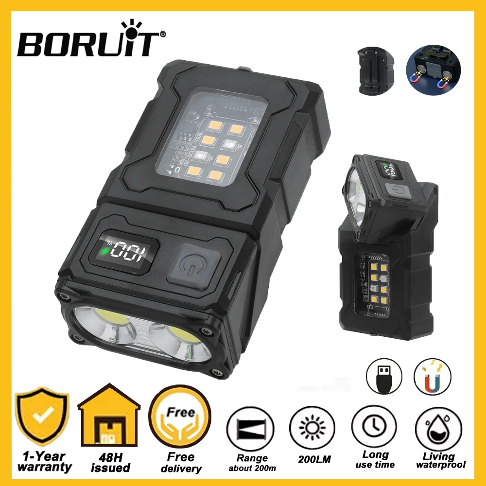 boruit-edc-lanterna-chaveiro-180-rotacoes-magnetica-poderosa-usb-c-recarregavel-luz-de-trabalho-acampamento-pesca-tocha-lampada-de-emergencia
