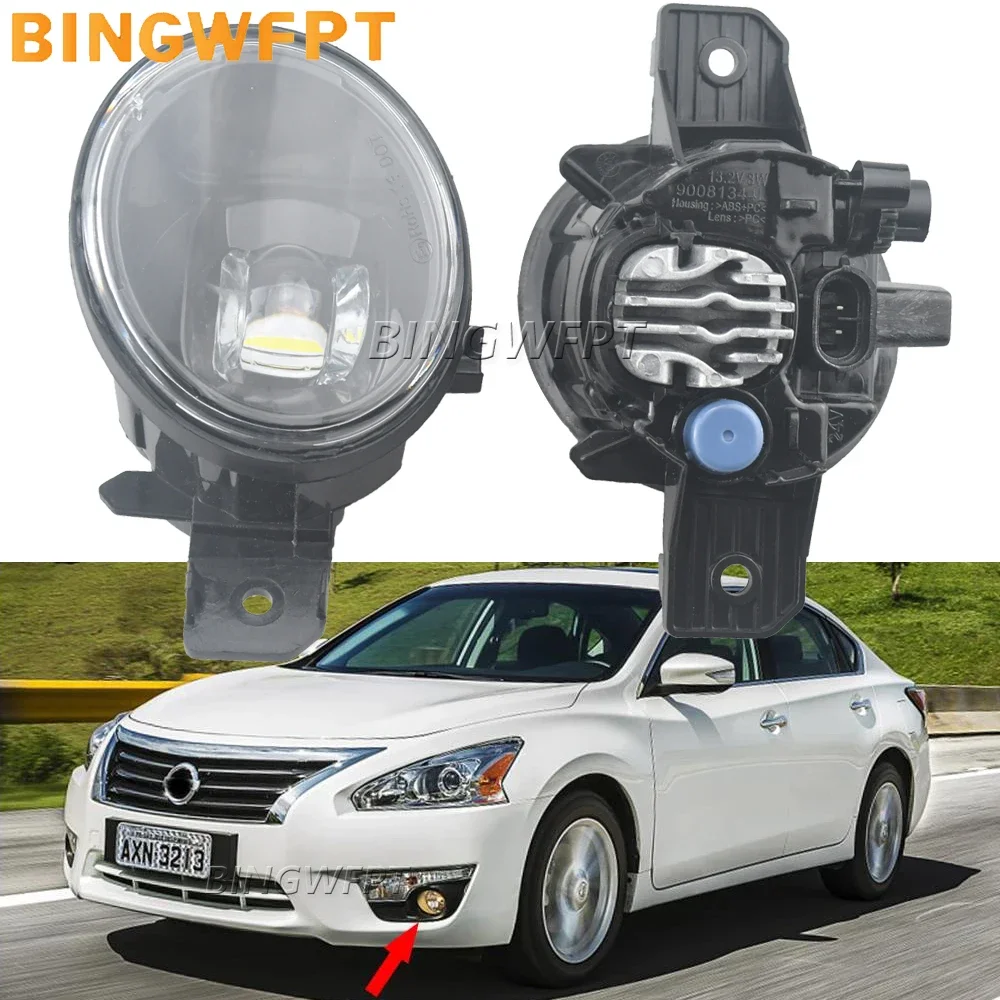 2PCS High Quality LED Halo Daytime Running Lights Lamp Lens Fog Light Assembly for Nissan Altima Teana L33 2013 2014 2015 2016