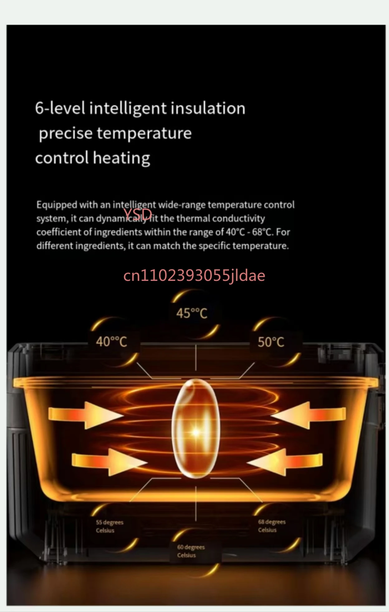 

Water-Free Portable Electric Heated Lunch Box Wireless Rechargeable Large Capacity Bento Box