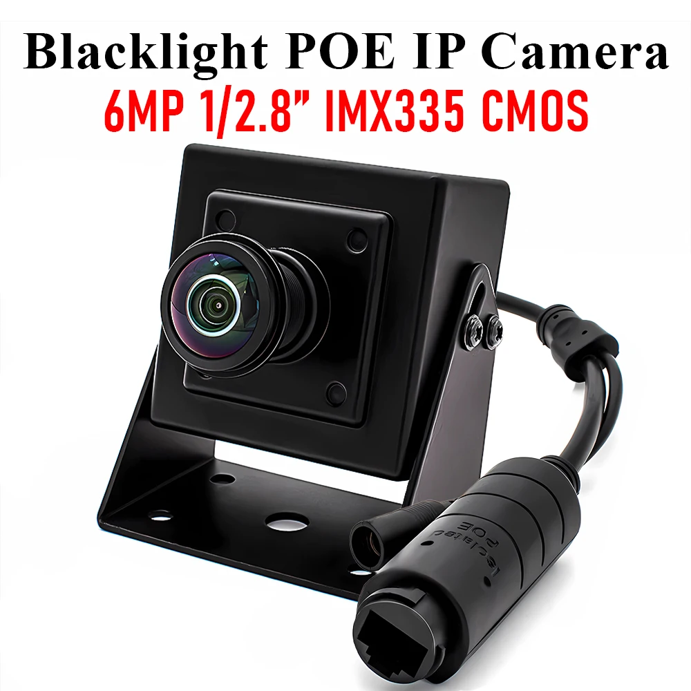 6MP IP Camera IMX335 Blacklight CMOS LowLight No Distortion Lens ONVIF RTSP Security Camera Metal Case Network CCTV Surveillance