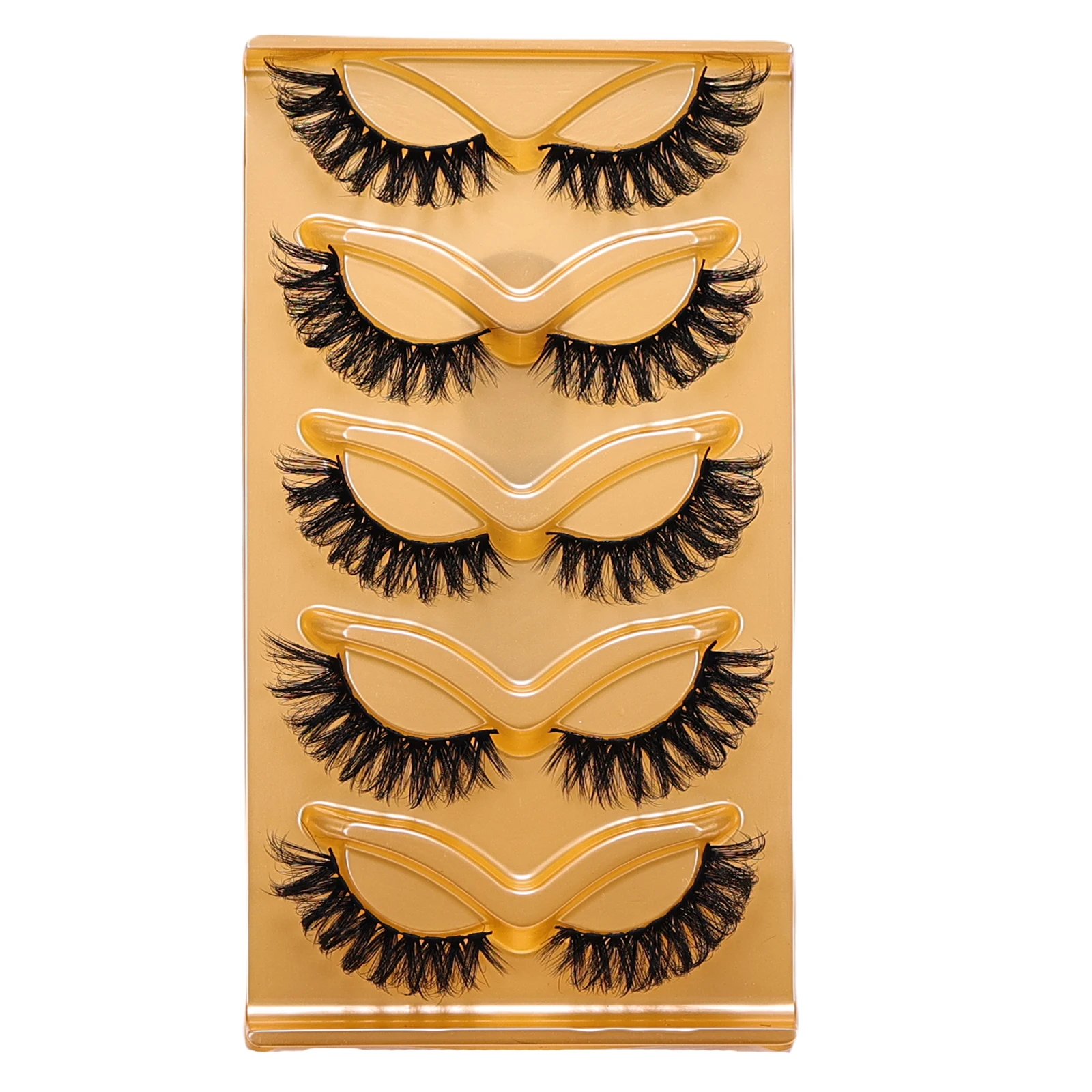 5Pairs of Cat Eye False Eyelashes Fluffy, Natural, Slender, Soft, Crossed False Eyelashes Tail Extended False Eyelashes