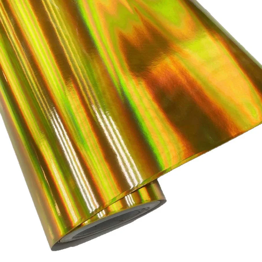 Hochglänzende Chrom-Holographische Gold-Vinylfolie DIY Luftfreisetzende Klebefolie Aufkleber Auto-Wrapping-Folie
