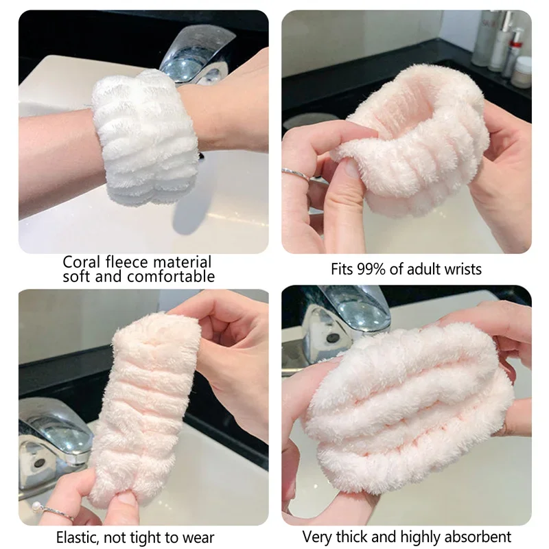 Face Wash Wristband Set Women\'s Headband Wristbands Absorbent Waterproof Wristbands Makeup Face Wash Hair Bands