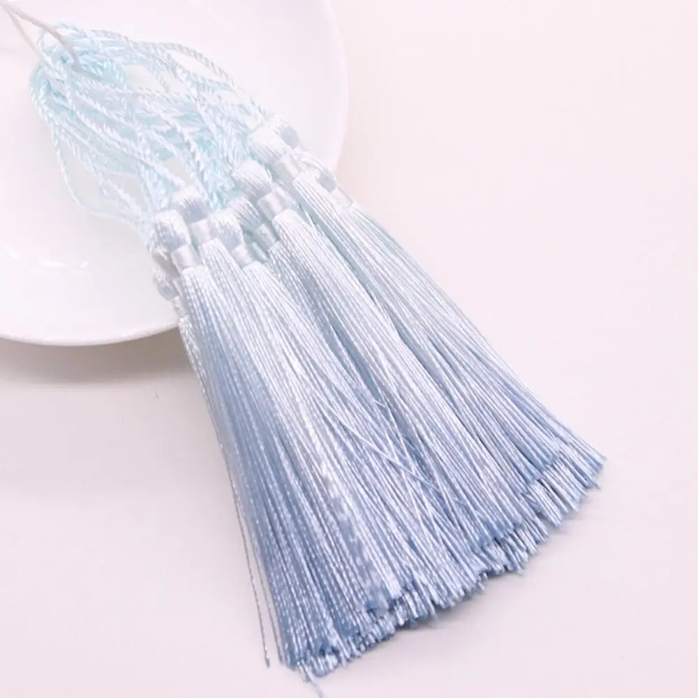 10pcs Handmade Gradient Tassels Bookmark Headwear Colorful Macrame DIY Crafts Clothing Pendant Hanging Rope Fringe Earring