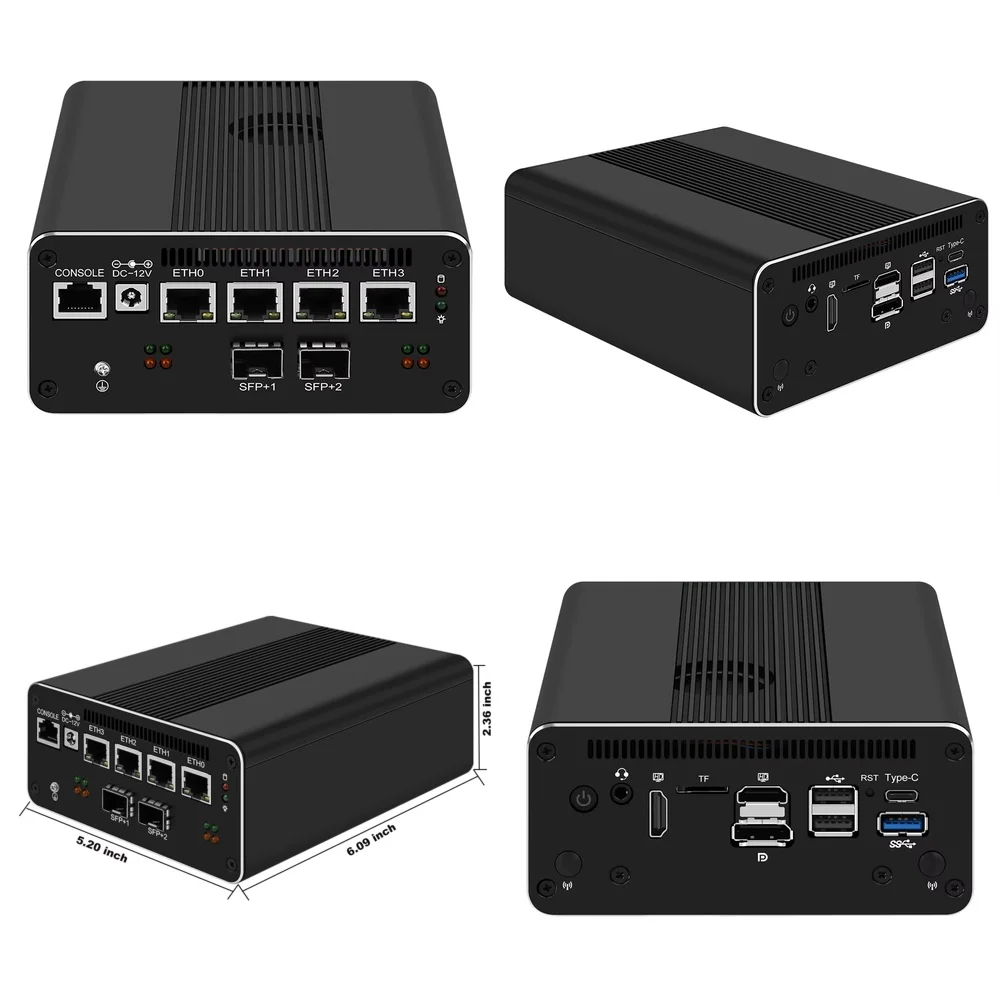 OEM for 13th Gen Core i5 i7 1335U 1355U Mini PC for pfSense Firewall Router Network Computer with 2x DDR5 RAM 4x 2.5G