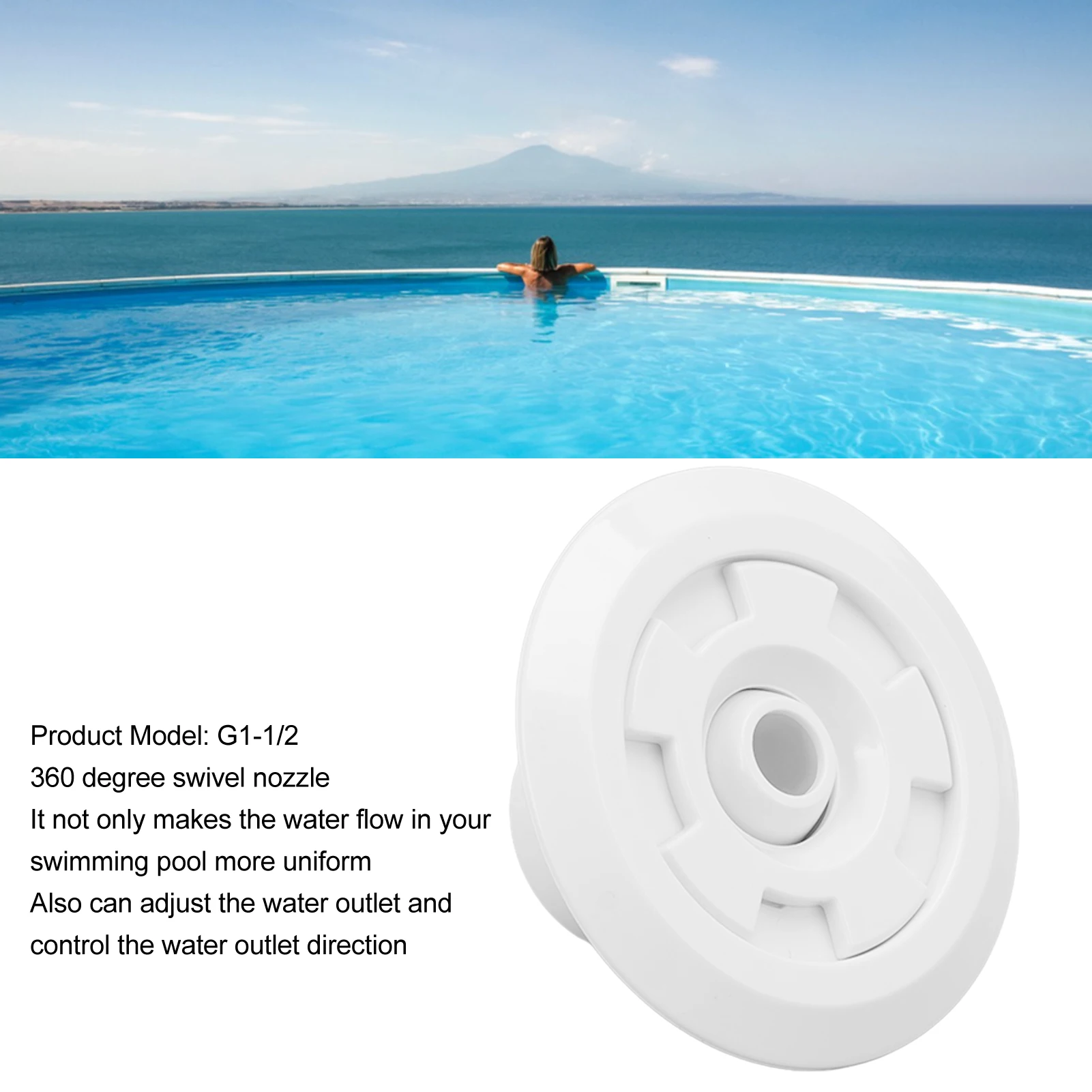 Pool Jet Nozzle 360 Degree Rotatable Swimming Pool SPA Jet Massage Outlet Nozzle Pool Wall Return Fitting G1 1/2 Thread - Image 5