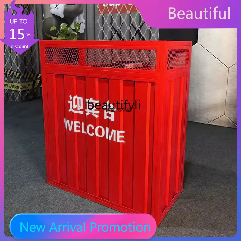 

zzGIndustrial Style Reception Desk Dining Restaurant Reception Desk Clothing Store Bar Counter Cashier Shop