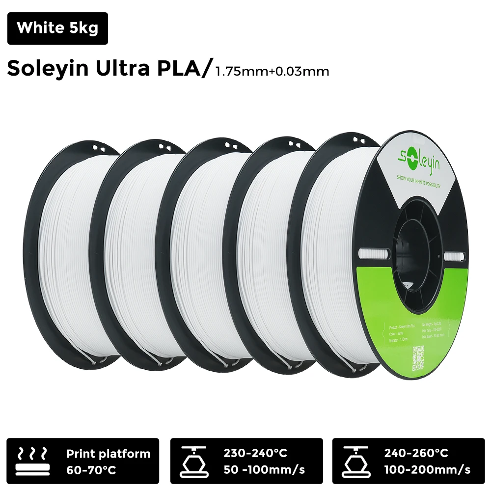 3/5/10 PCS Creality Soleyin Ultra PLA 1,75 mm 3D-printerfilament Hi-Strength Low-Shrink Milieuvriendelijk voor Creality K1 MAX/K1C
