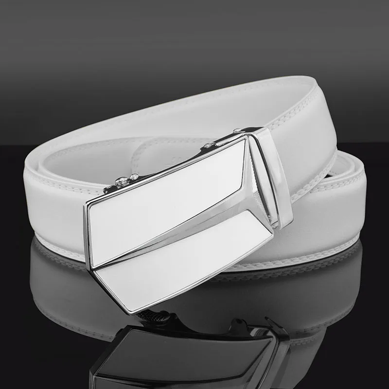العلامة التجارية الجديدة رسالة T على شكل حزام رجالي مصمم الأبيض الفاخرة حزام جلد الموضة عالية الجودة مشبك معدني التلقائي