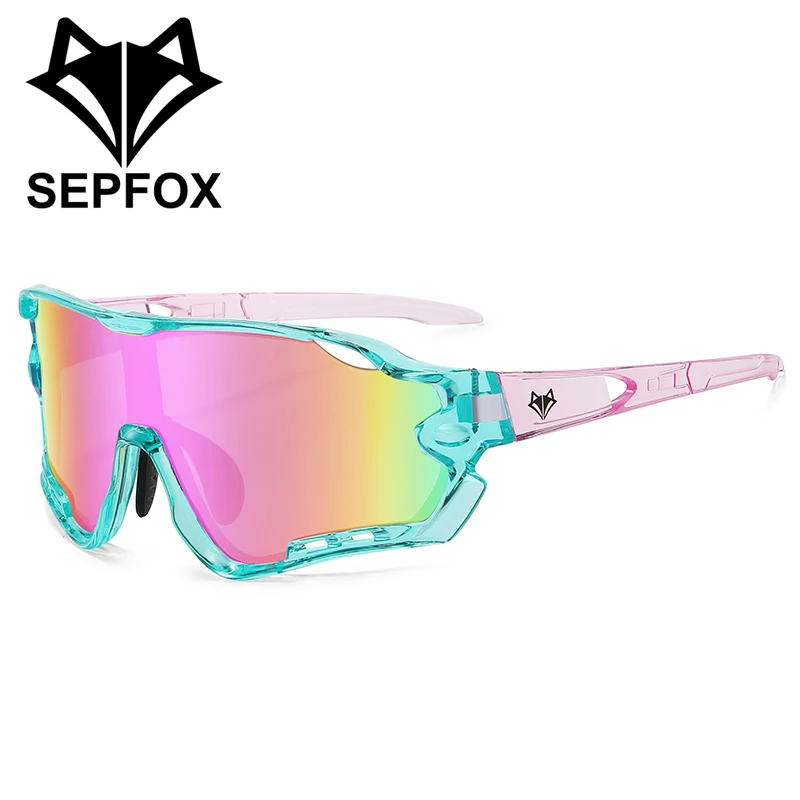 SEPFOX hombres gafas de sol de pesca mujeres ciclismo montar senderismo conducción gafas de sol para deportes al aire libre lente espejada UV400 gafas