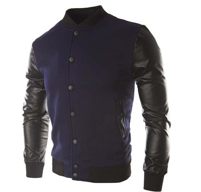 Mens Patchwork Jacket Foreign Trade Big Pocket Baseball Shirt Autumn Winter Coat Vintage Streetwear Fashion - view 4
