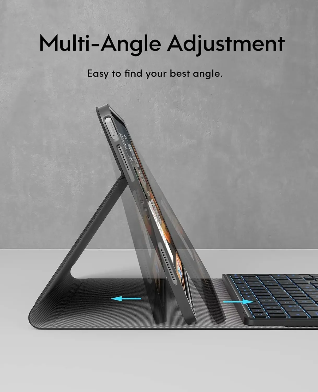 حافظة لوحة مفاتيح لاسلكية دائرية لجهاز iPad Pro 11 2024/Pro 2024 مقاس 11 بوصة غطاء لوحة مفاتيح وماوس، حامل قلم S مدمج #3