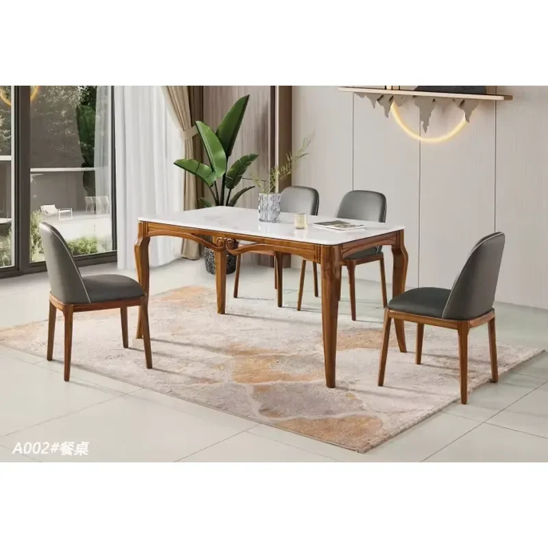 #Modern Design Dining Table Set Ugin Wood Dining Table with 6chairs Dining Room Furniture