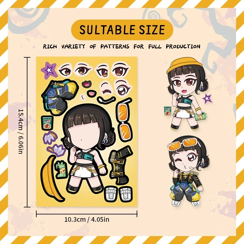 8/16/24 قطعة الكرتون الساحرة هانت ملصق لغز DIY بها بنفسك لغز جعل وجه الكتابة على الجدران ملصق K-POP