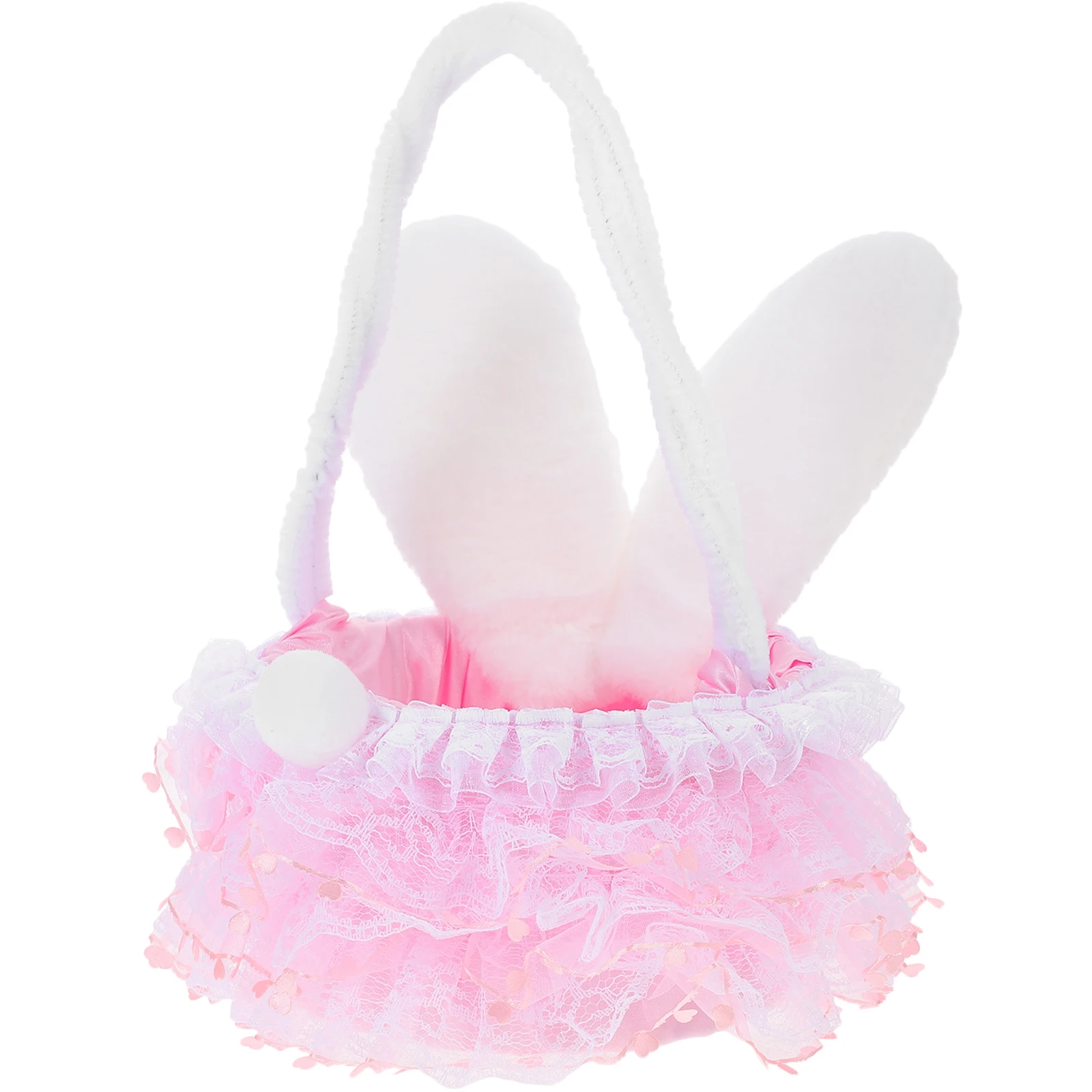 

Bunny Ear Flower Basket Adorable Easter Tote Little Handheld Basket for Flower Wedding Party Outdoor Indoor Use